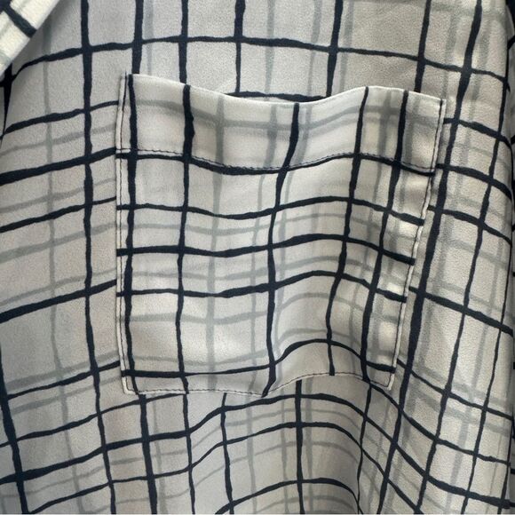 Calvin Klein Jeans Plaid Button Up Long-Sleeved Blouse Top Shirt Size Medium‎ - Picture 3 of 8